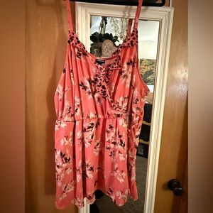 Torrid Pink Floral and Animal Print Sleeveless Top